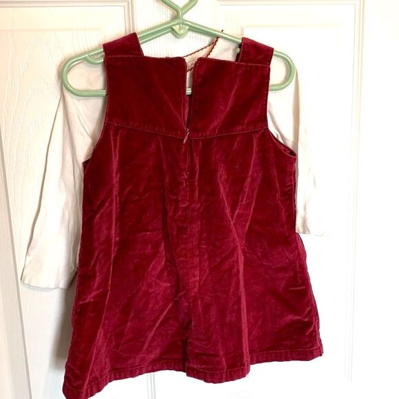 Carter’s | Girls Baby Burgundy Velvet Dress Outfit Set 24M - Picture 4 of 7